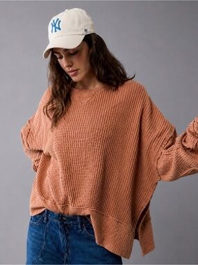 American Eagle Big Hug Oversized Waffle Sweatshirt